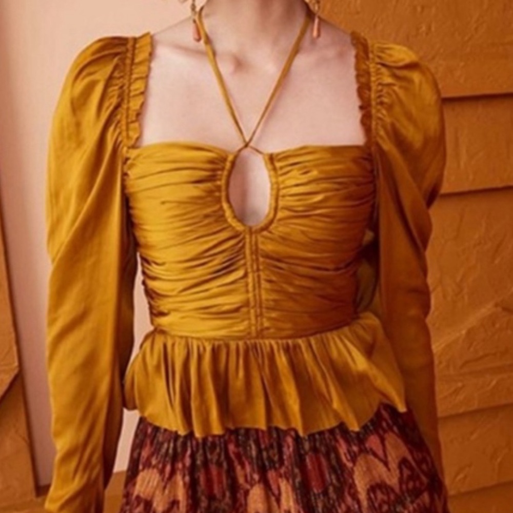 Ulla Johnson Golden Ruched Blouse